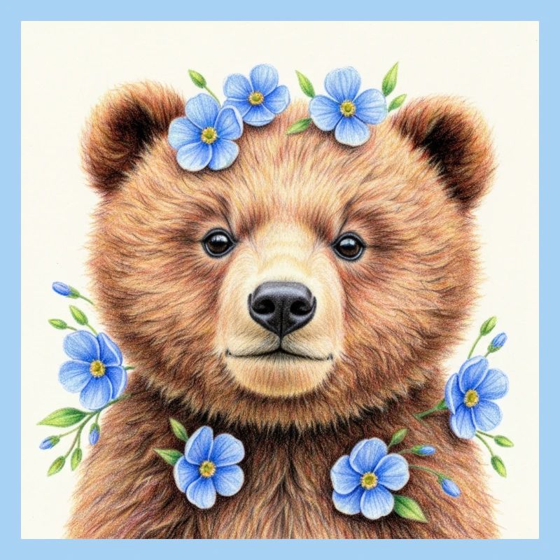 Blue Flower Bear Vorlagen