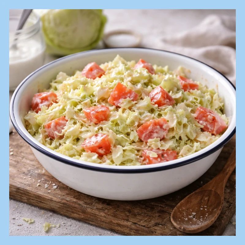 Salade crémeuse de chou et tomate