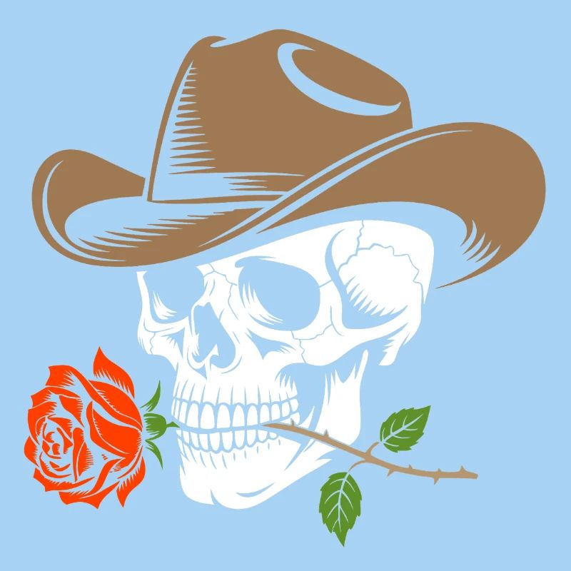 Skelett Cowboy Rose