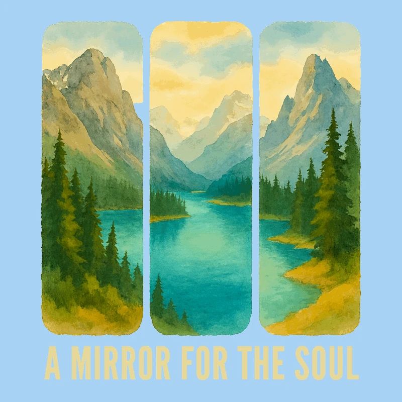 Berglandschafts-Triptychon mit See