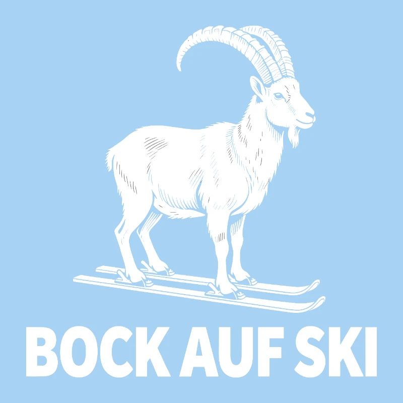 Bock auf Ski Lustiger Steinbock für Skifahrer