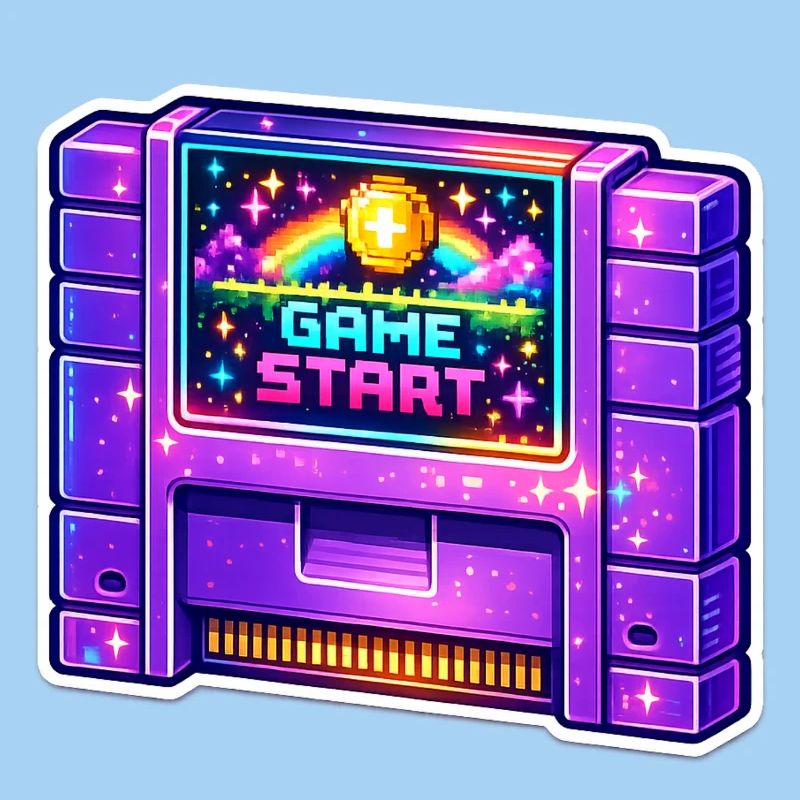 Retro Arcade Start Neon