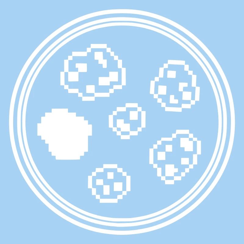 Bactéries en pixel art de la boîte de Petri