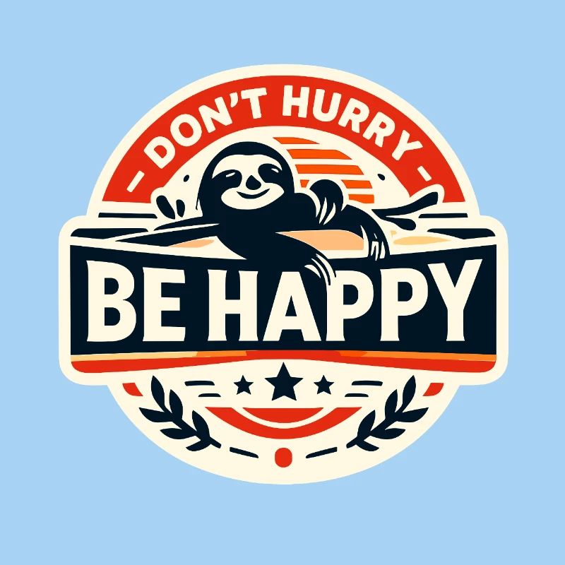 Ne te presse pas, sois heureux Sloth rétro