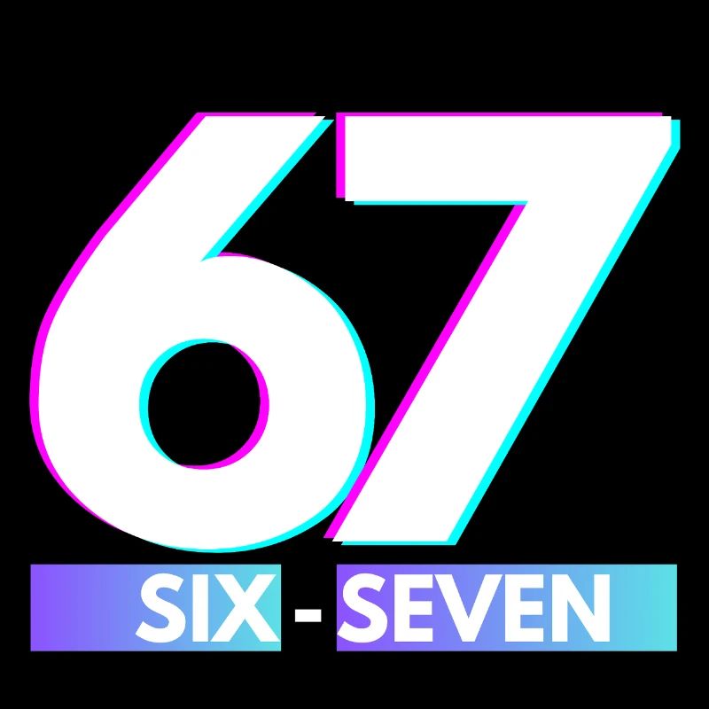 67 Néon Glitch Rétro, six-seven