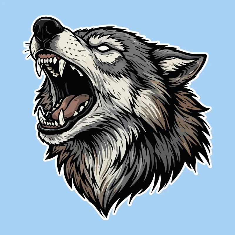 Loup Sauvage Hurlant Mascotte Alpha Wolf