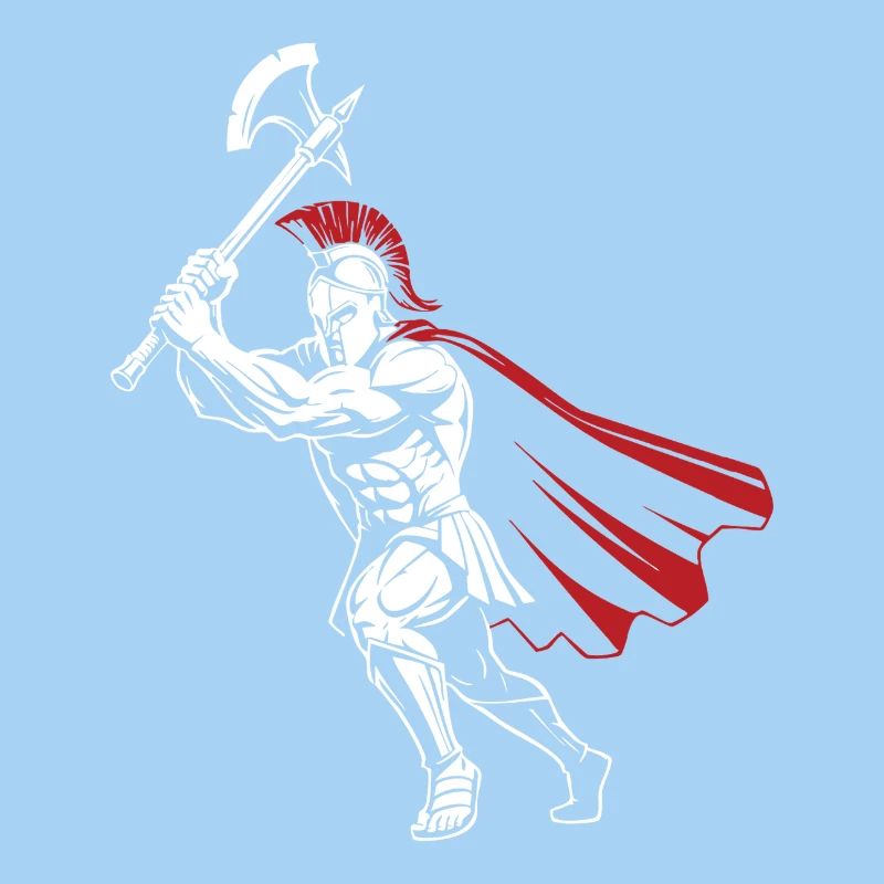 Spartan Warrior Axe Maskottchen Spartan Axeman