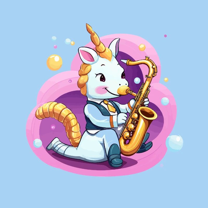 Einhorn Saxophon im Pink Wirbel