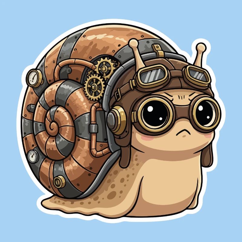 Snail Aviator Steampunk Shell Copper