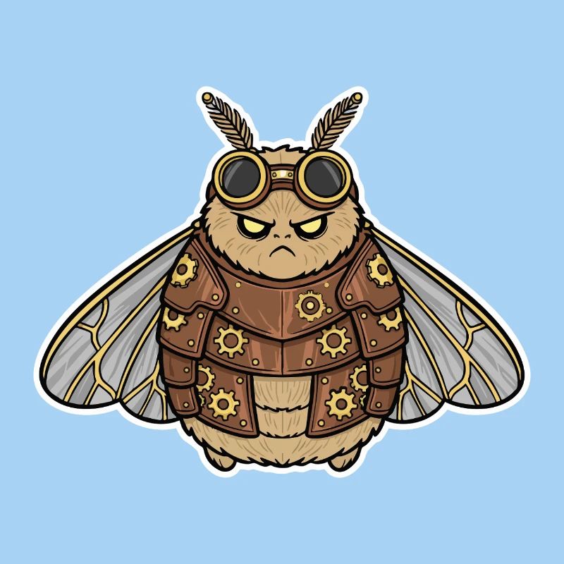 Steampunk Night Moth Rüstung Bronze Zahnräder