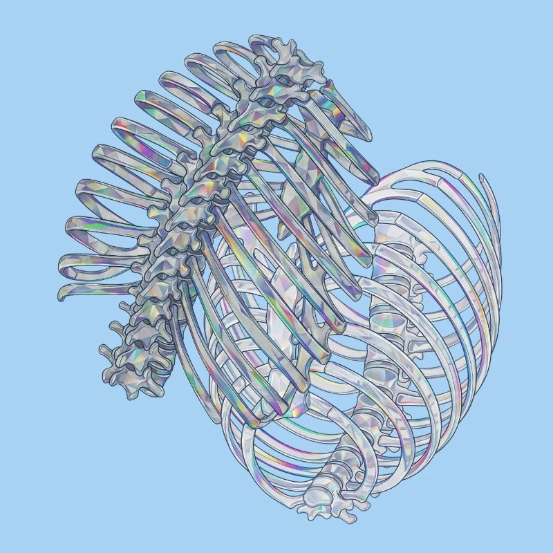 Irisierende Rippen in Spiralform