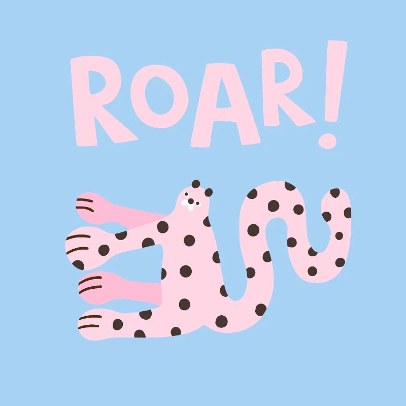 Roar Animal mignon, design de dessin animé drôle
