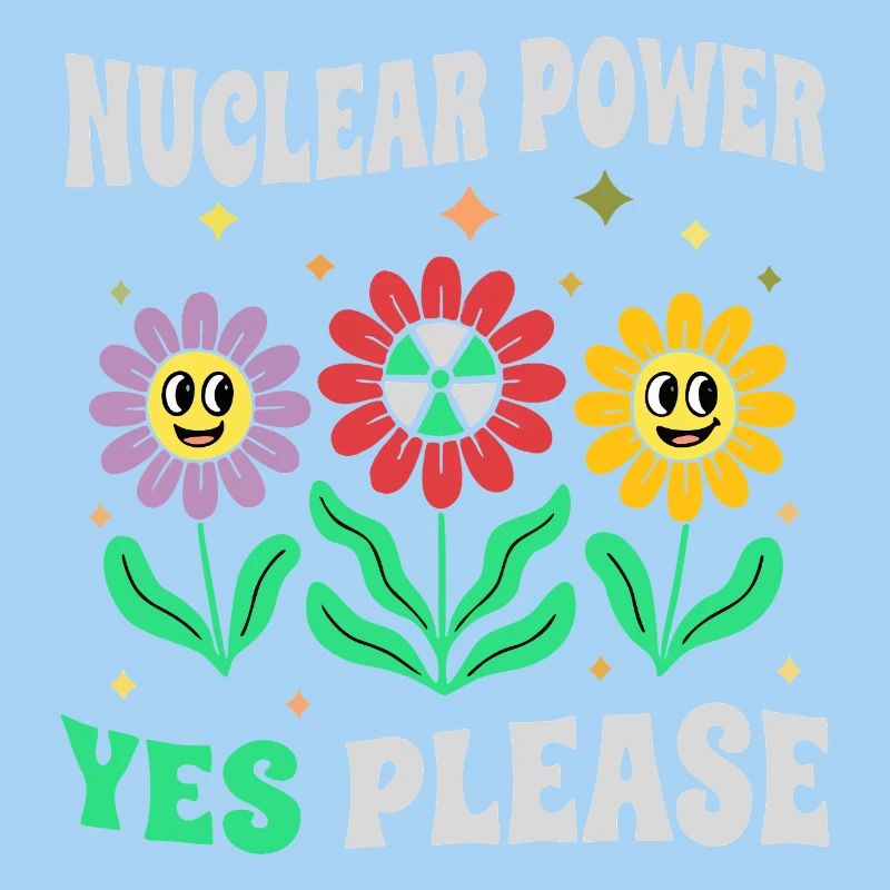 Atomkraft Ja Bitte mit Blumen retro