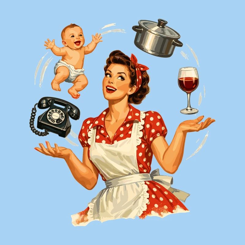 Rétro Pin-Up Mom – Illustration multitâche