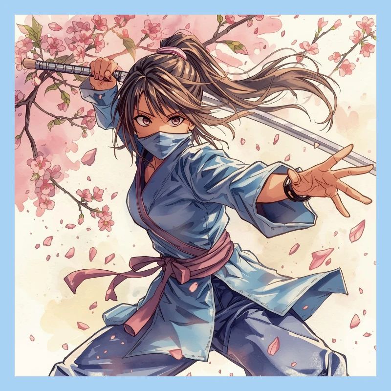 Ninja de la Lame Fleur en kimono