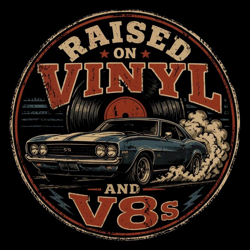 Vinyle et Moteurs V8 : Design Vintage Auto