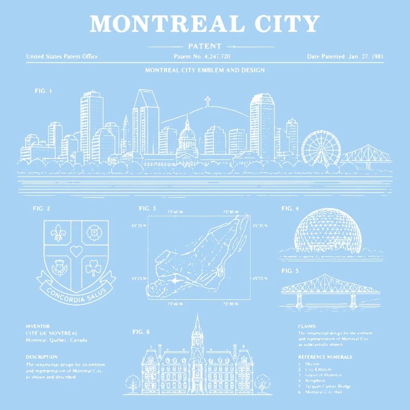 Blaupause der Skyline von Montreal