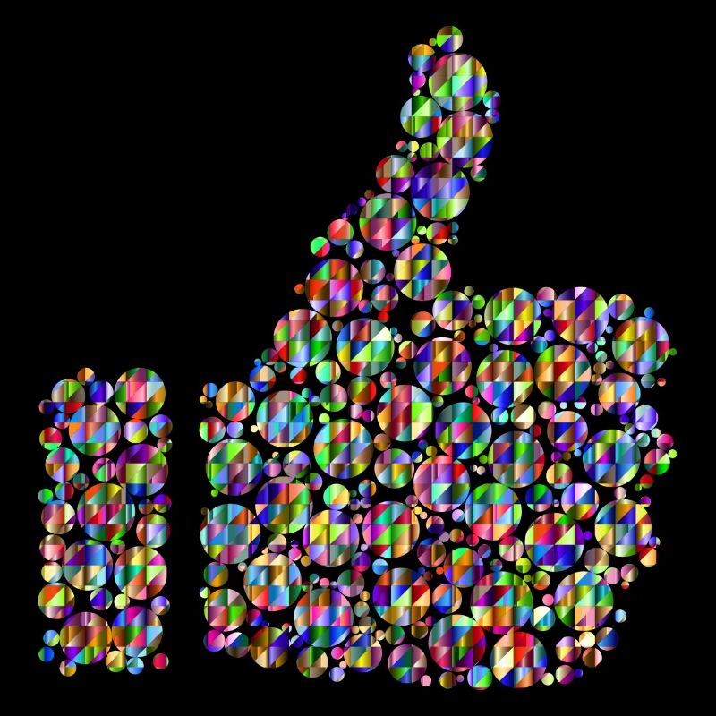 Rainbow colored thumb