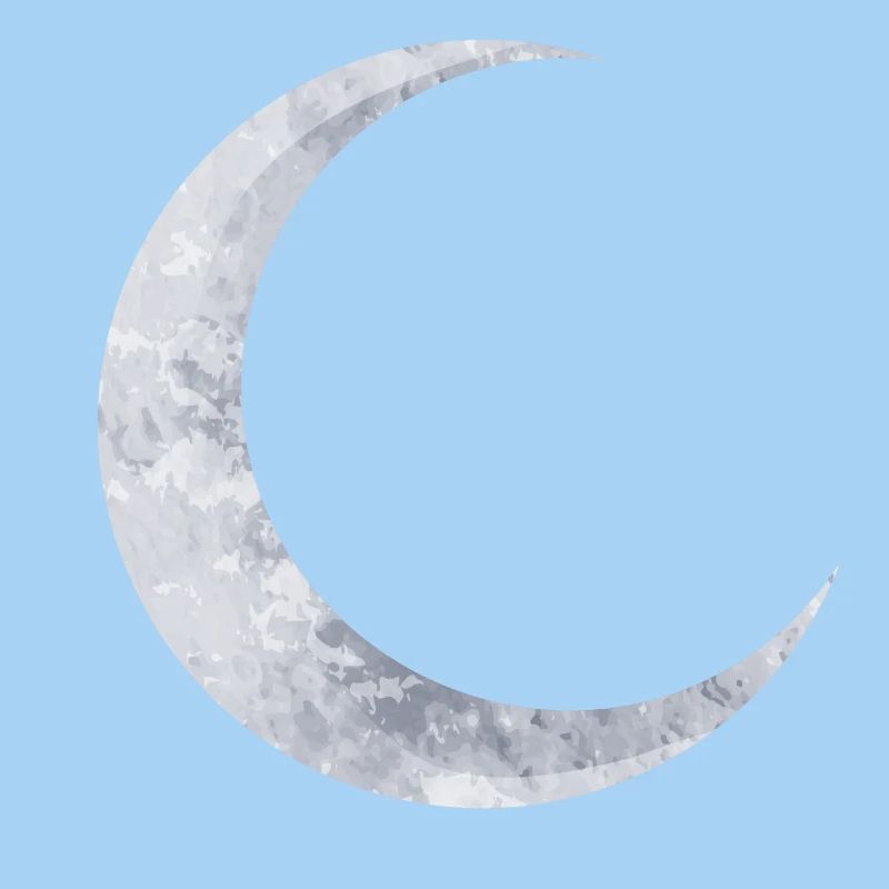 delicate shimmering silver moon