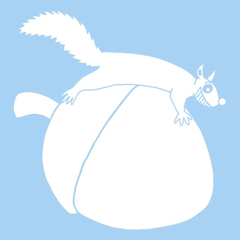 Das Eichhörnchen gegen die Eichel (weiß)