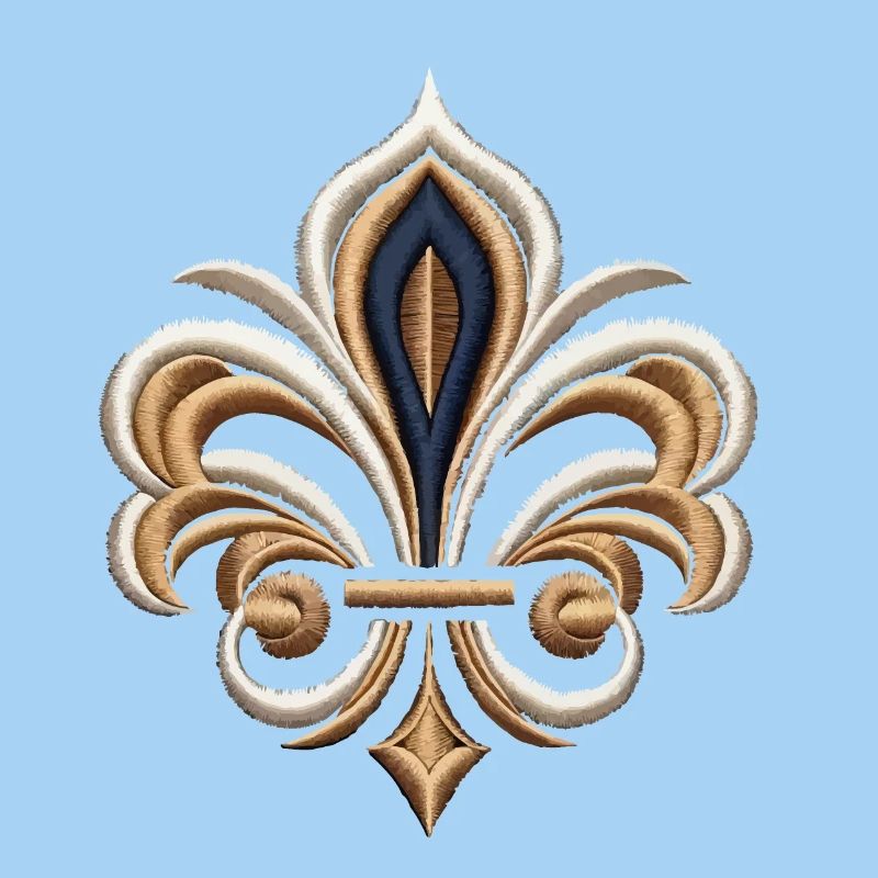 Elegant Fleur-de-Lis Embroidery