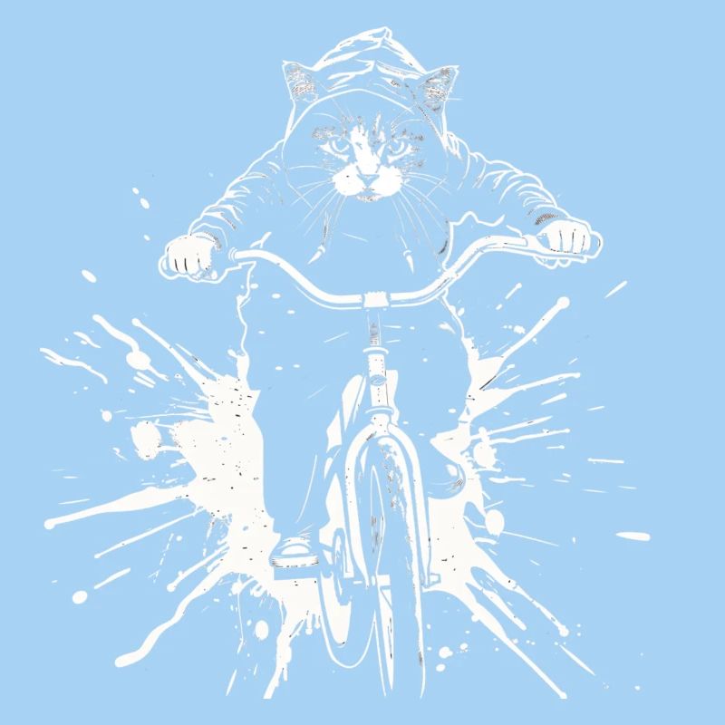 Radfahrende Katze
