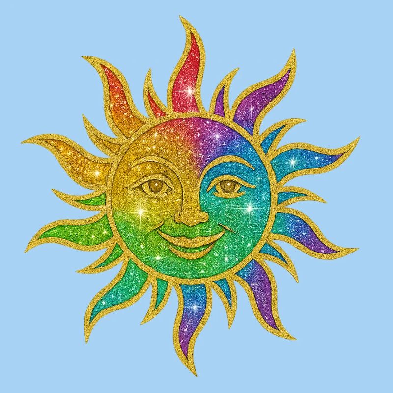 Regenbogen Sonne Glitzerstern