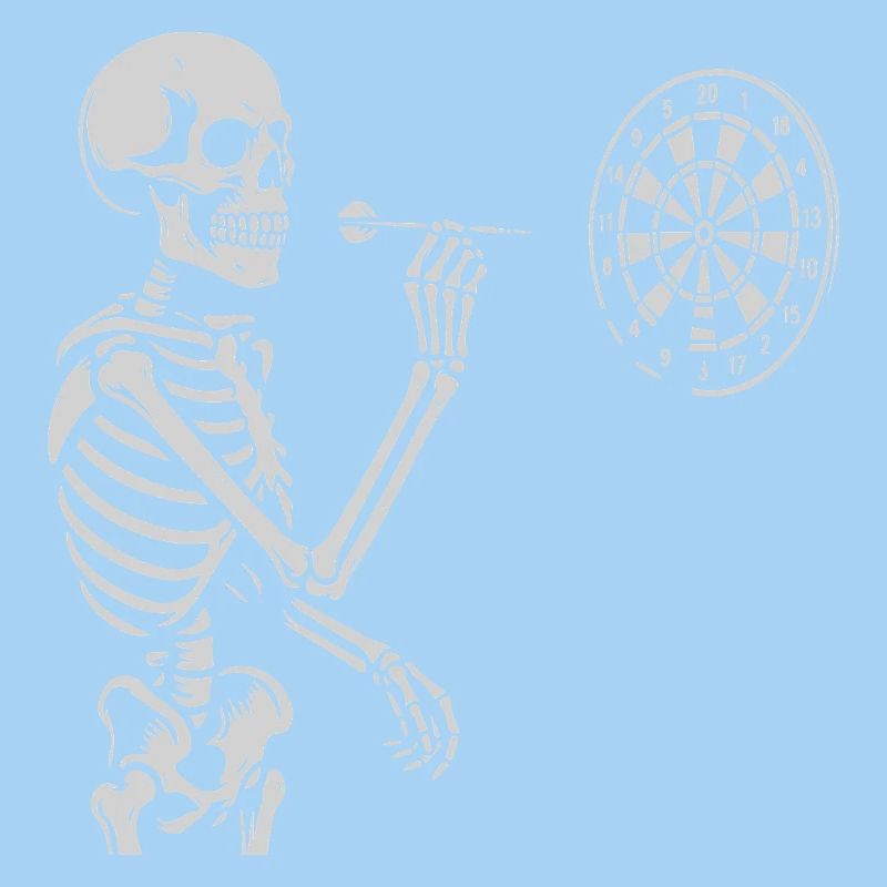 Skeleton playing darts game