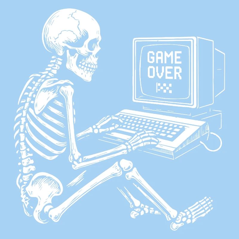 Skeleton Gamer at Console