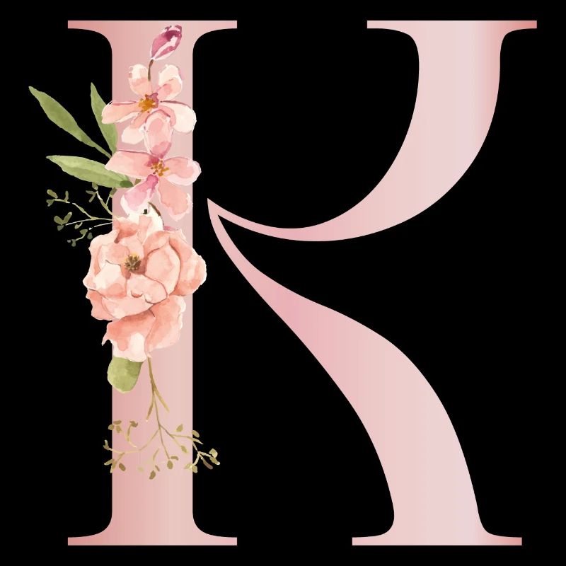 Pastell-R-Blumenmonogramm