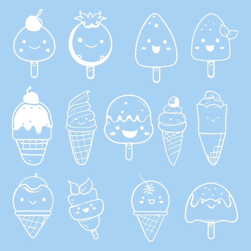 Variété de glaces Look comique