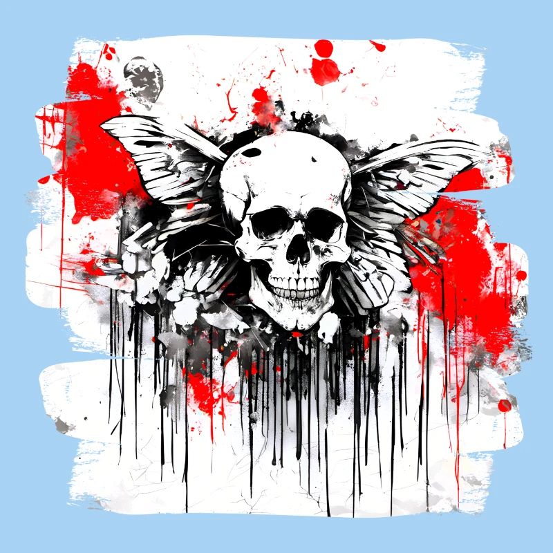 Skull Splash Trash Polka Tattoo
