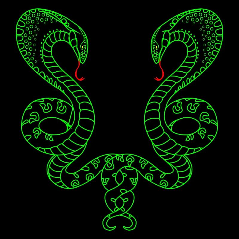 Zwei grüne Schlangen