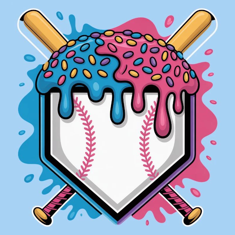 Plaque de baseball avec glace et pépites