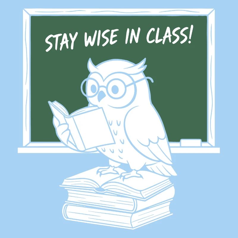 Wise owl reading in class