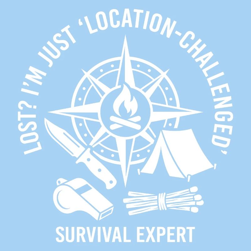 Survival Spruch Kompass Feuer