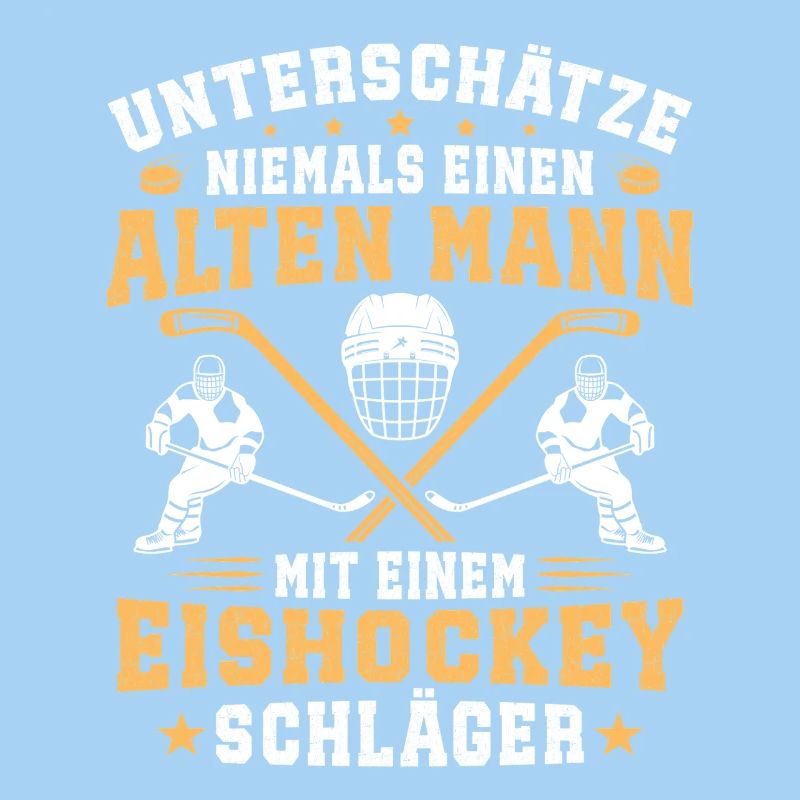 Eishockey alten mann mit einem eishockey schläger