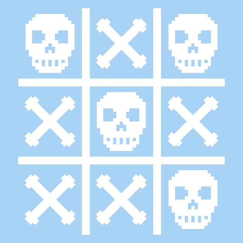 Pixel Schädel und Knochen Nuller & Kreuze