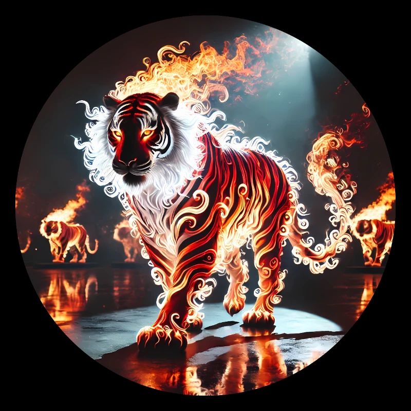 Feuertiger im Flammenwald