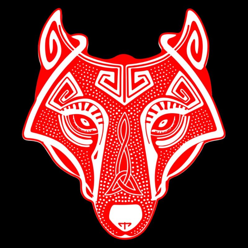 Loup viking Fenrir valhalla rouge blanc