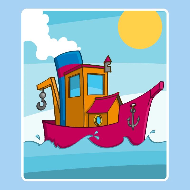 Buntes Bild eines lustigen Schleppers