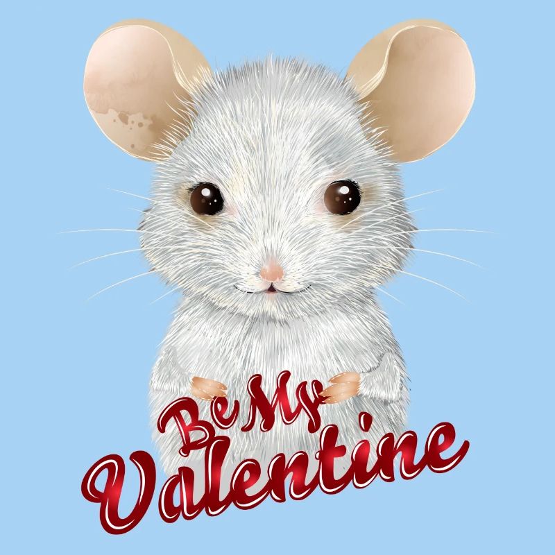 cute white mouse for valentine's day