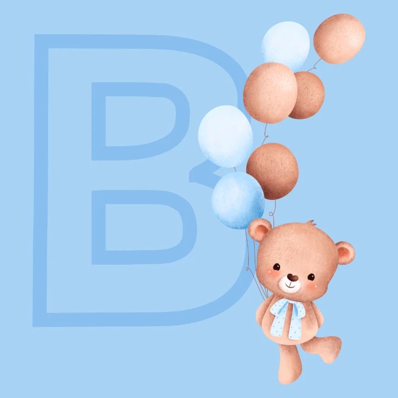 Buchstabe b blauer Bär