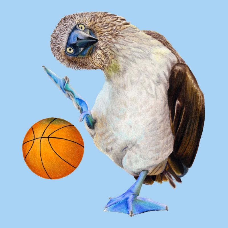 Basket-ball à pieds bleus