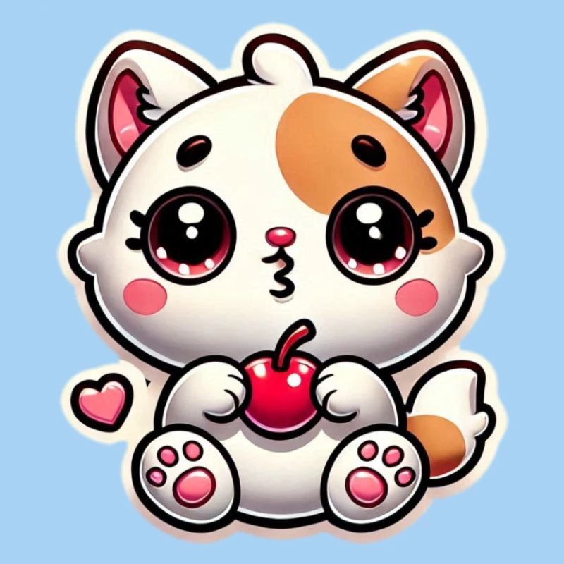Rêve de chat mignon avec cerise