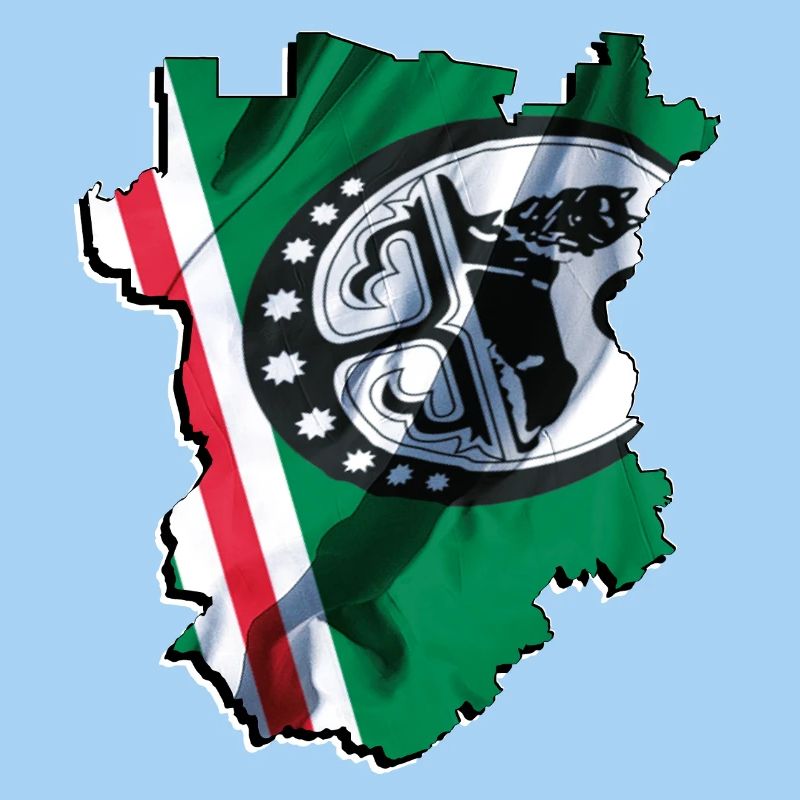 (RU) Chechnya: Flag on its own map