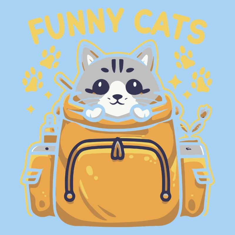 Funny with a cat looking regal in the backpack