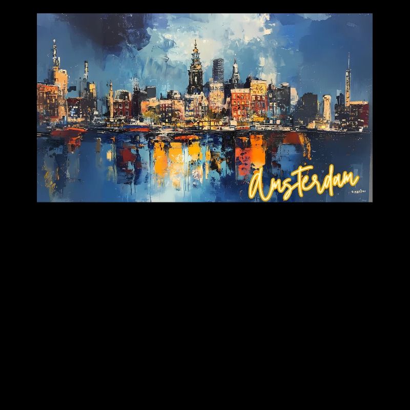 Amsterdam Nuit Bleue Skyline Abstrait