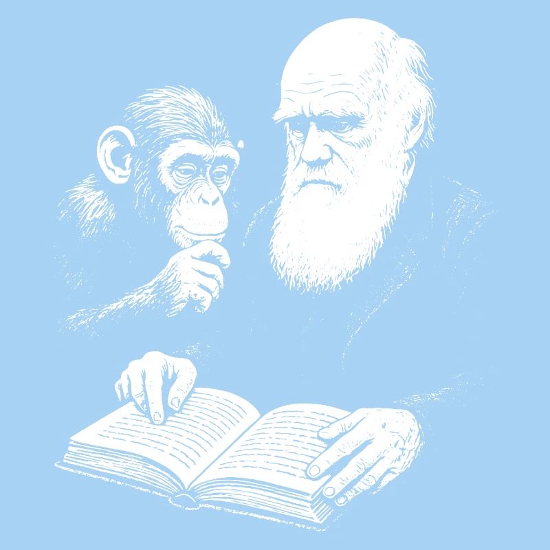 Charles Darwin lernt mit Monkey