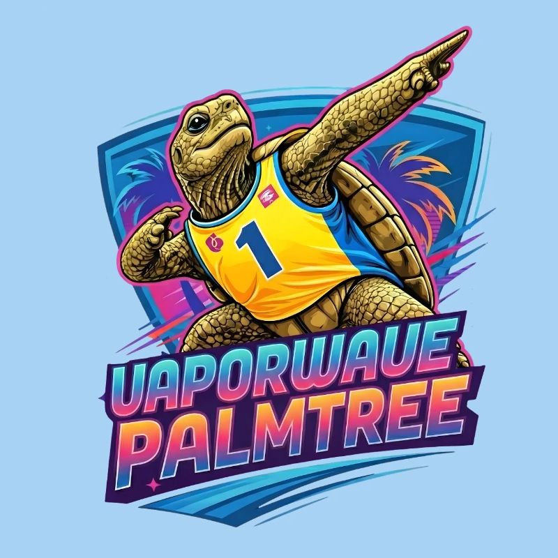 Neon Surf-Turtle Palmtree